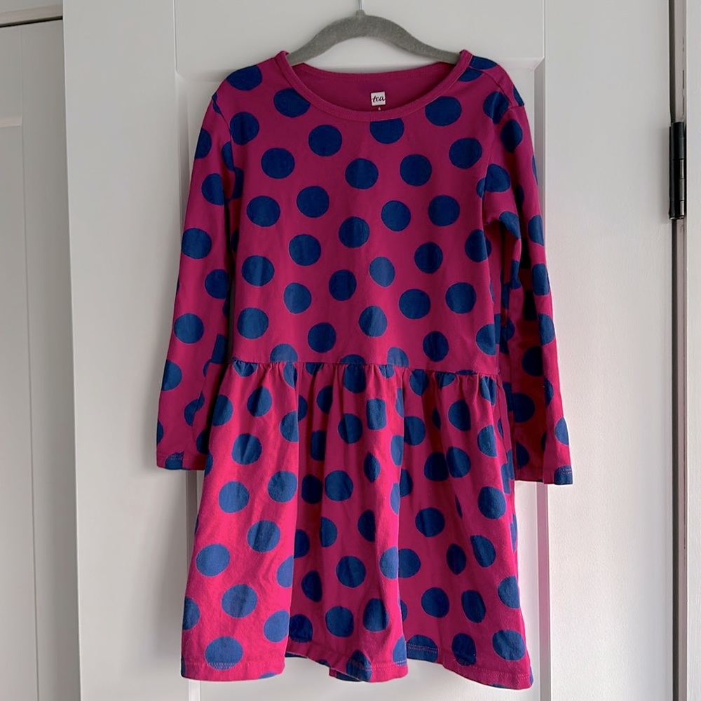 6T Tea Collection polka dot long sleeved dress